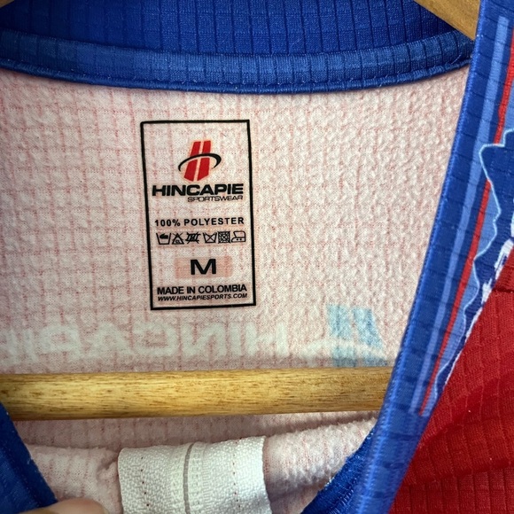 Hincapie Team Clover Cycling Jersey Red Blue Full Zip Long Sleeve Size M - Picture 10 of 14